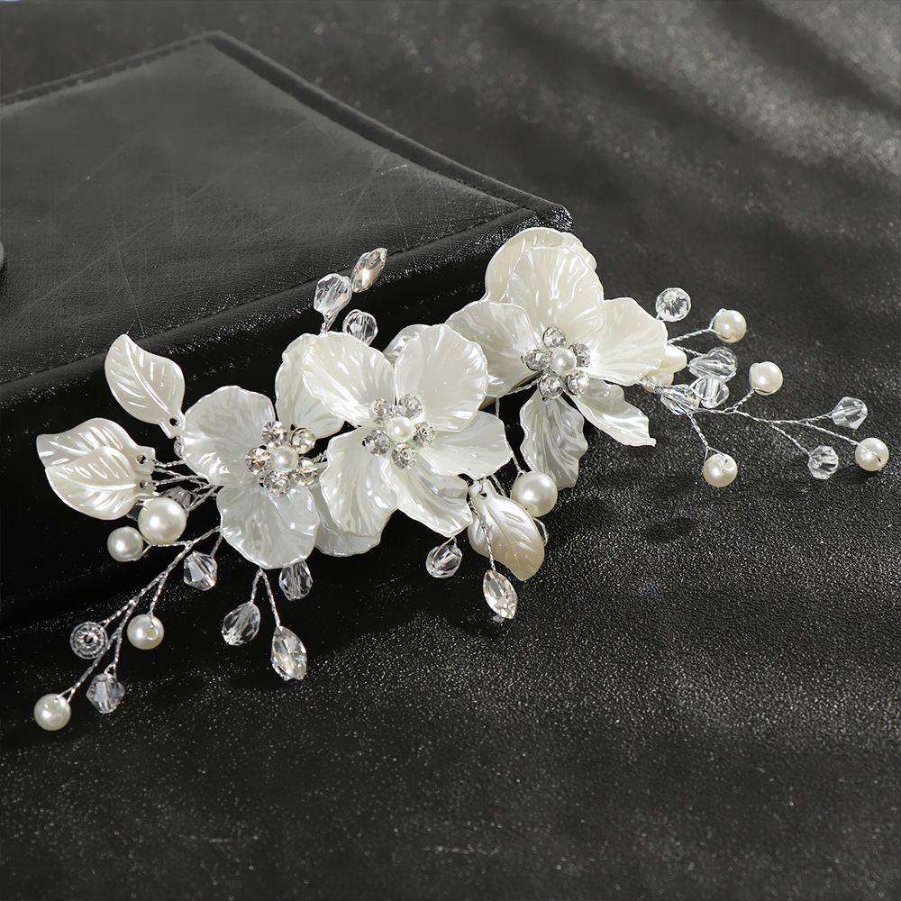 Fashion Crystal Pearl Hair Accessories Bridal Clips Flower Hair Pin Hair Combs Bridesmaid Tiara