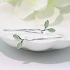Minimalist Silver Color Green Leaf Open Bracelet Twigs Branch Shaped Chic Bracelet Women's Elegant Daily Wear Jewelry
