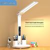 LED Touch Dimming Foldable Desk Lamp with Pen Holder, Eye-Friendly and Rechargeable for Student Study and Reading