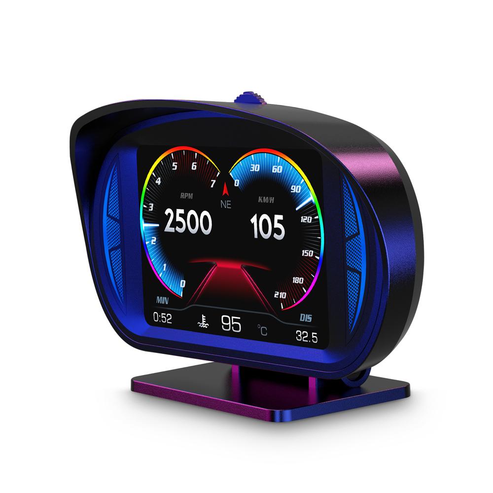 Автомобильный проекционный дисплей, многофункциональный OBD GPS, измеритель наклона, атмосферная лампа, полный ЖК-умный датчик с 12