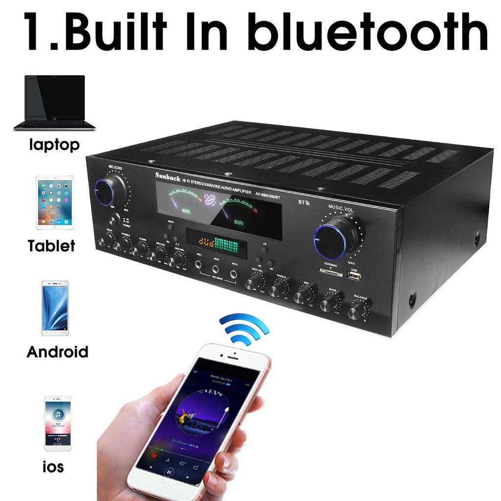 3000 Вт 7-канальный усилитель мощности звука Bluetooth 110 В 220 В AV-усилитель динамик с дистанционным управлением Поддержка FM USB SD-карт