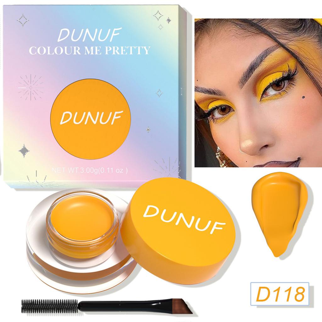 18-Color Cream Pigment Makeup Set with Brush & Brow Spoolie – Multi-Purpose Eyeshadow, Eyeliner, Brow, Face Paint & Hair Dye – Vibrant, Waterproof,