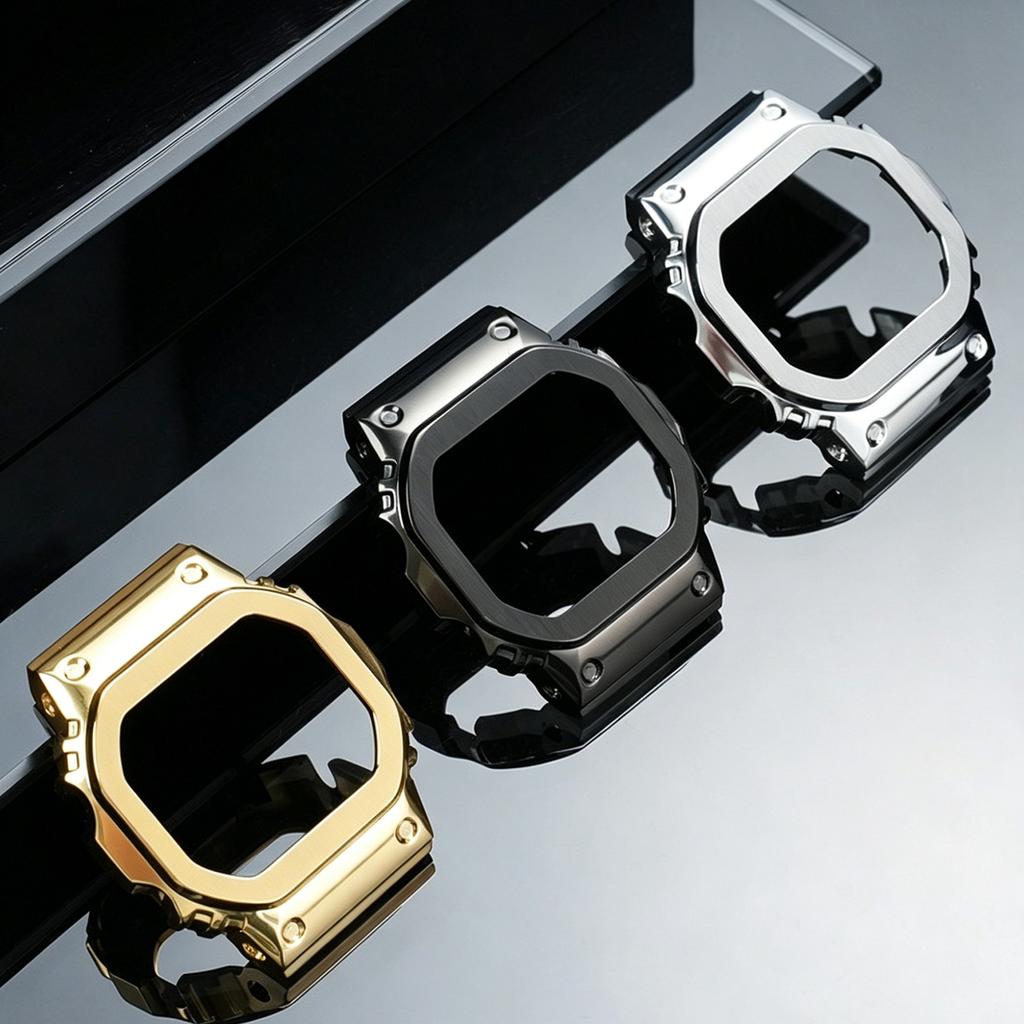 Новые аксессуары для модификации Casio Маленькие квадратные часы 3578 GW-BX5600 Металлический корпус Безель Ремешок из нержавеющей стали Мужские Черный/Золотой/Серебристый