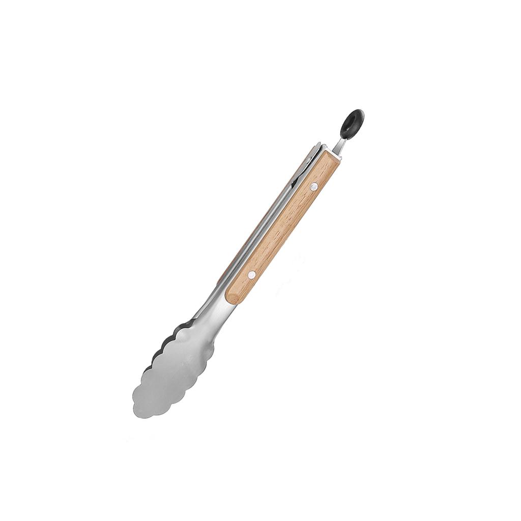 Щипцы для еды Leeseph из нержавеющей стали, прочные кухонные щипцы с деревянной ручкой для приготовления пищи, гриля и барбекю, длина 7-16 дюймов