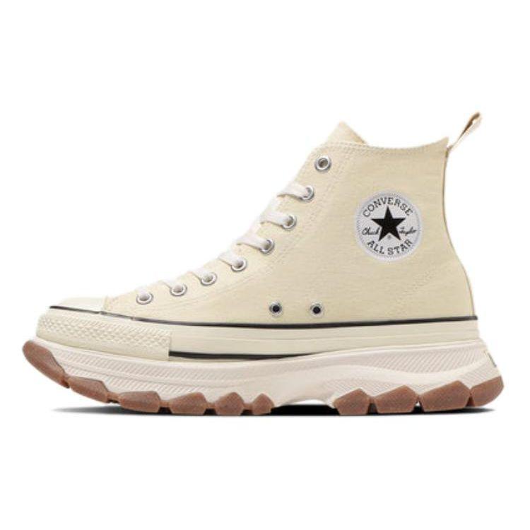 Converse All Star Trekwave Z Hi Универсальные Удобные Простые Прочные Дышащие Высокие парусиновые кеды Унисекс Кроссовки Бежевый 31310811