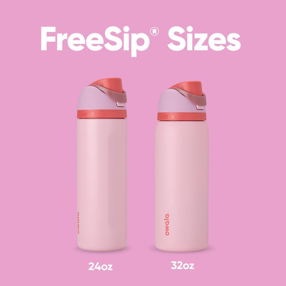 Owala FreeSip Insulated Stainless Steel Water Bottle with Straw for Sports and Travel BPA-Free Sports Water Bottle 32 oz Pink Angel Food Cake