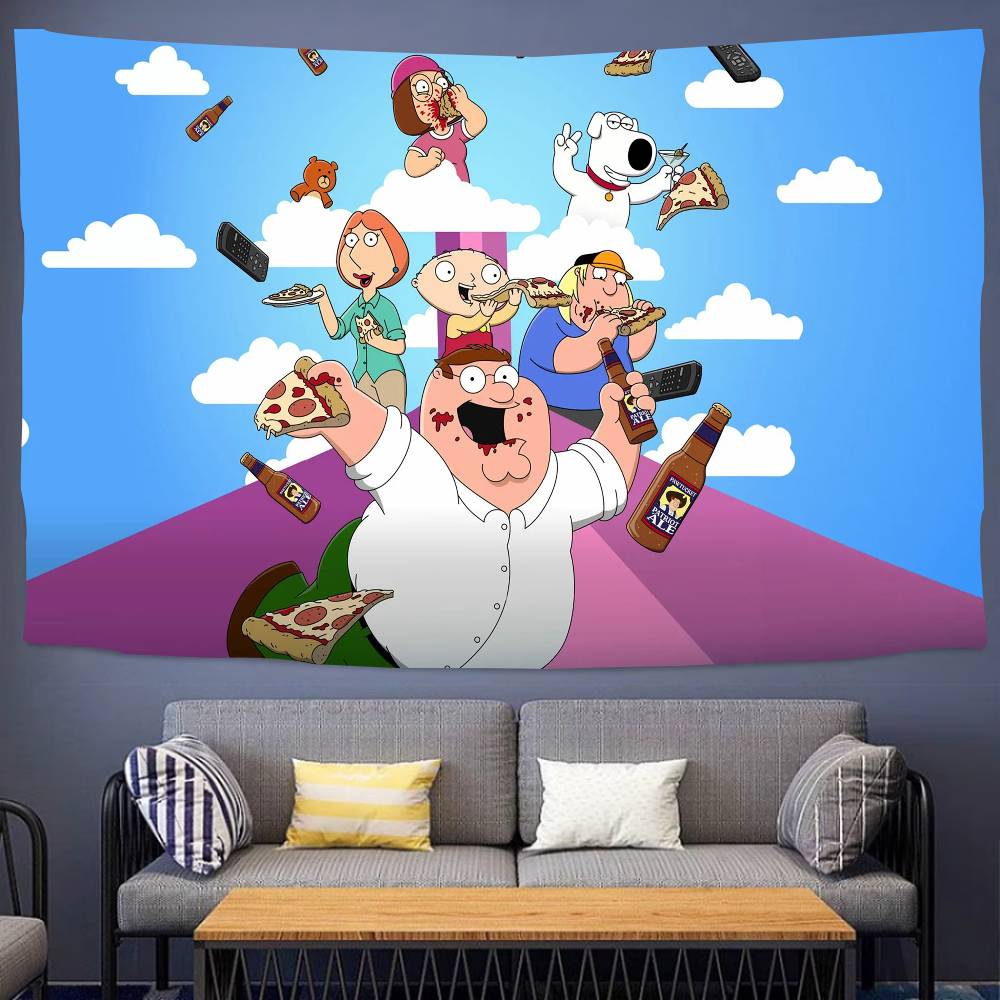 Vintage American Cartoon Family Banner Backdrop Decoration Party Photography Background