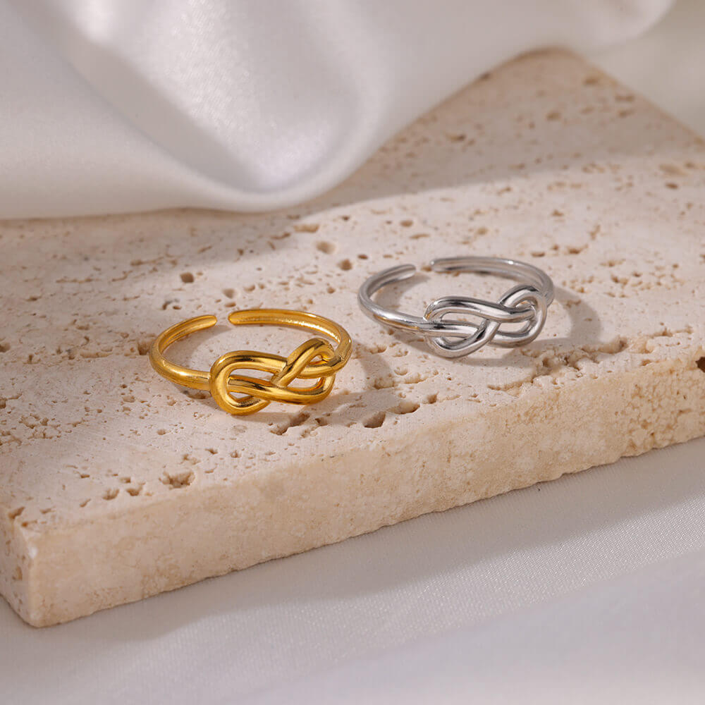 Кольца из нержавеющей стали с переплетением для женщин и мужчин, золотого цвета, геометрические, неправильной формы, 2024, новые, модные, водонепроницаемые, с цирконом, anillos mujer