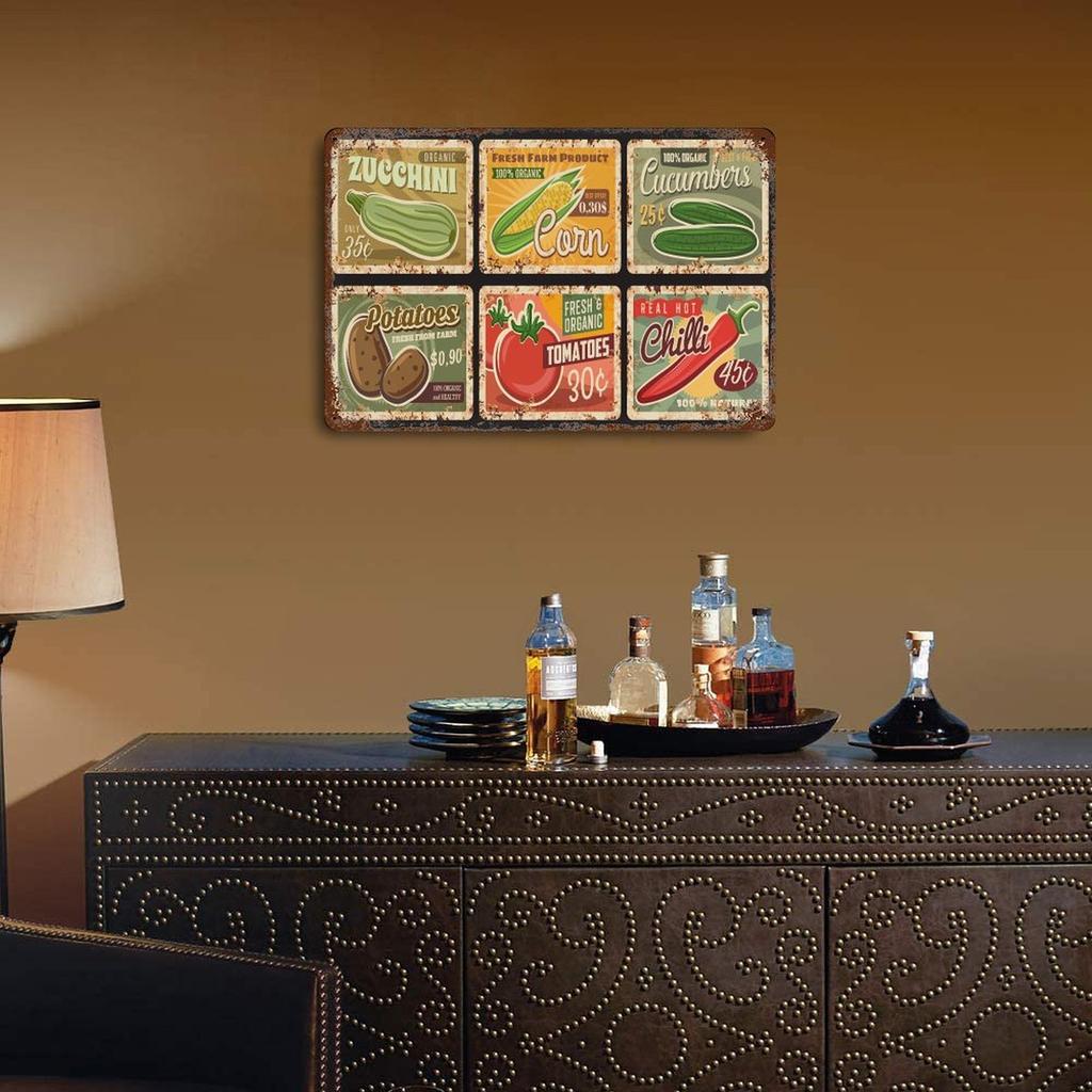 1 упаковка деревенский винтажный металлический знак декор, железная поверхность с эффектом износа, комнатное произведение искусства для домашнего бара кофейни кухни прихожей или гостиной