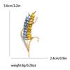 Trendy Rhinestone Wheat Ear Brooches for Women Ukrainian Wheats Pins Enamel Plant Badges Office Party Friend Gifts Accessories