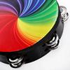 Rainbow Wood Hand Held Drum 8/10-Inch Children's Drum Durable Tambourine  Musical Instrument