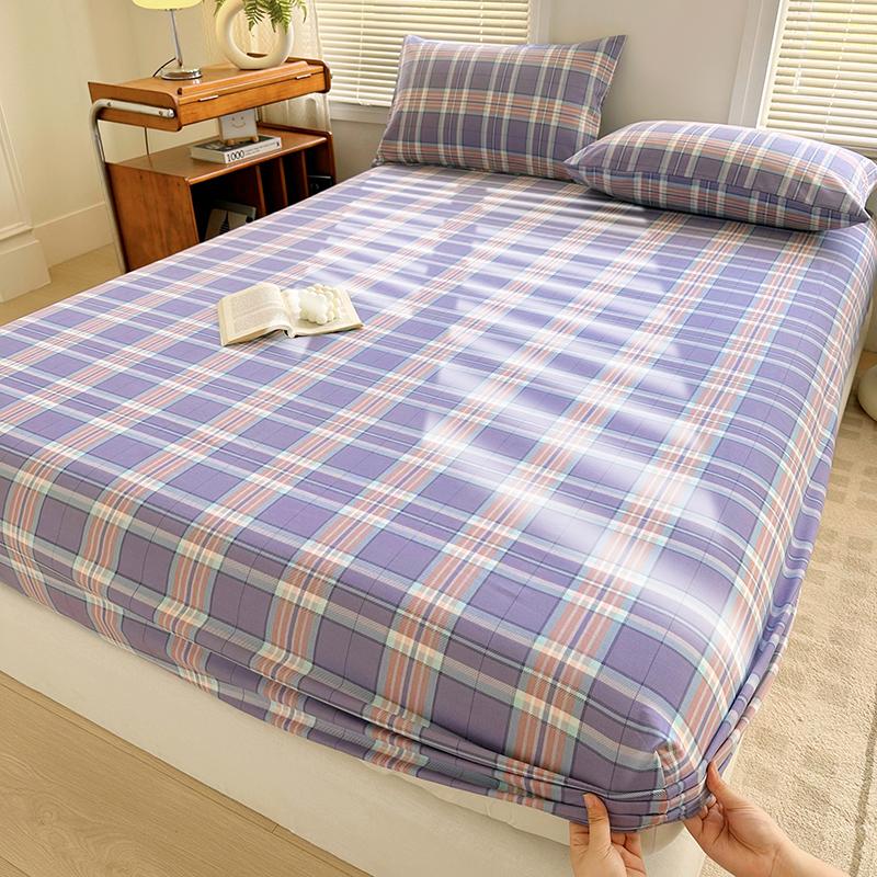 Простыня в клетку, эластичная простыня на резинке, напечатанный чехол для кровати, мягкий защитный чехол для матраса, drap de lit (Наволочка Нужен заказ)