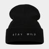 Autumn and Winter New Large Board Knitted Hat Men's Trendy Personality Retro Cold Hat Women's Fashion Letter Embroidery Simple Stacking Hat