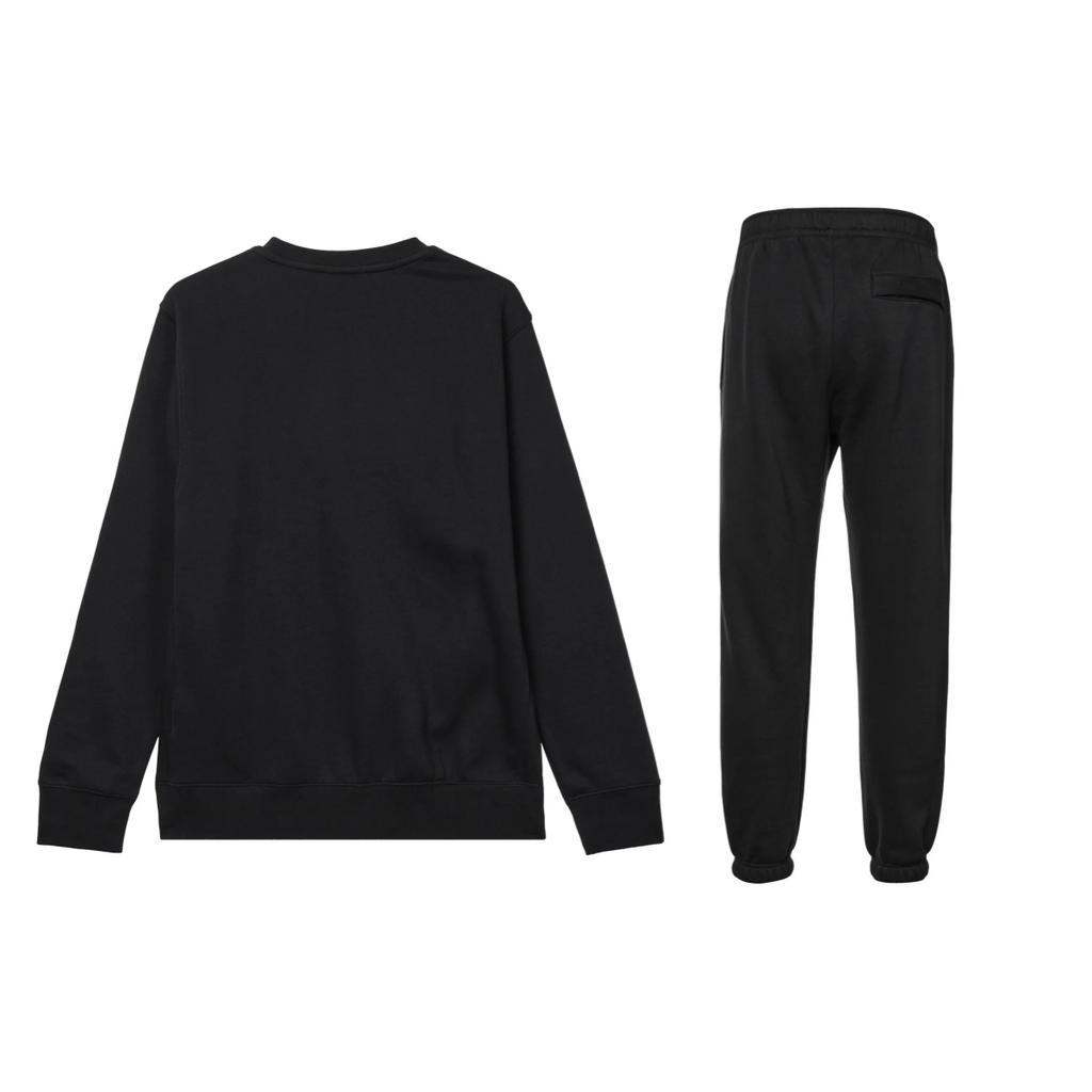 Nike Толстовка с длинным рукавом и круглым вырезом из флиса с принтом букв, теплые трикотажные длинные брюки с манжетами, повседневный спортивный костюм, мужская толстовка, брюки FN2611-010+DX0796-010