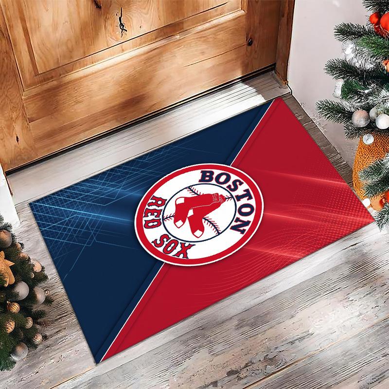 Boston Red Sox Crystal Velvet Carpet Soft Anti?Slip Floor Mat Comfortable Home Living Room Bedroom Decor Rug