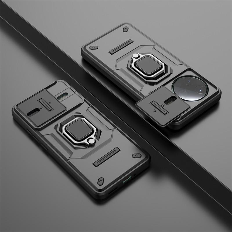 Для Xiaomi Poco F7 Pro Чехол Slide Camera Lens Чехлы Xiaomi Poco F7 Pro 5G Чехол Противоударный бронированный чехол для ПК для Xiaomi Poco F7 Pro