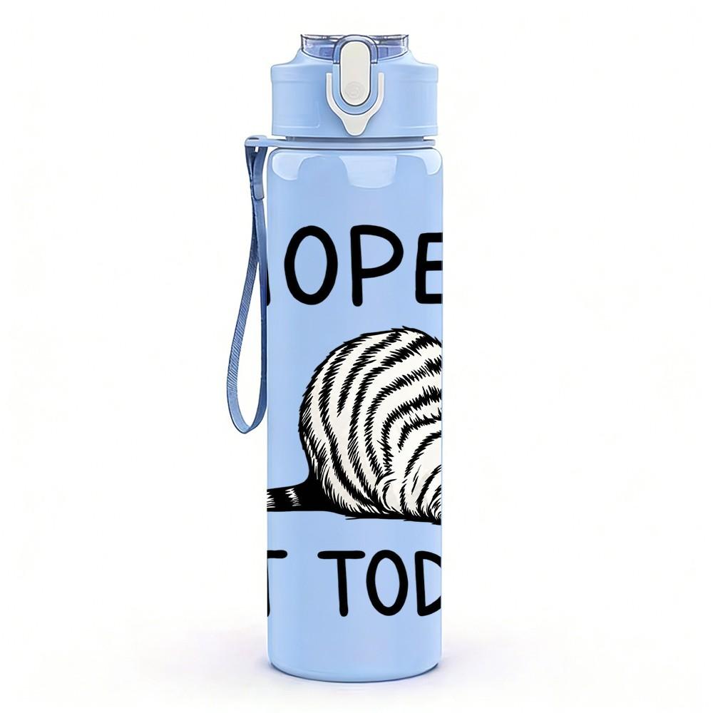 1PC Nope Zebra Lazy Quote 750ml Color Plastic Sports Water Bottle Leakproof Flip Straw Lid Suitable for Sports Office Home Use