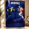 Invincible and OmniMan in Space Personalized D Textured Metal Poster Wall Art Vintage Tin Signs for Bedroom Stuff Decor Room