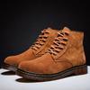 Fashion Brown Suede Boots for Men Classic Leisure Cowboy Boots Men Fur Warm Mens Leather Ankle Boots Plus Size 48 Bota Masculina
