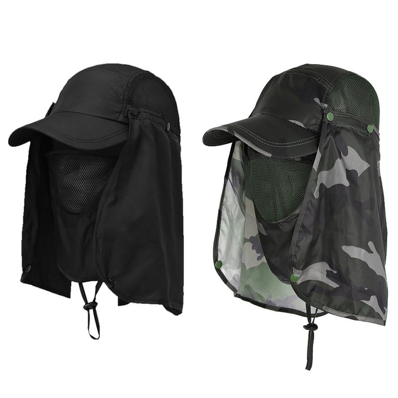 Men Women Summer Sun Hat Fishing Cap Outdoor Cap Hiking Hat Camping Visor Hat Protection Face Neck Cover Sun UV Protect Cap