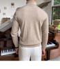Men's Loose Plus Size High Neck Knit Sweater - Solid Color, Long Sleeve, Spring/Autumn/Winter