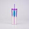 18Oz Double Plastic Water Cup Skinny Transparent As Acrylic Water Cup With Straw