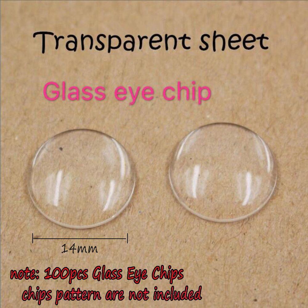100pcs 14mm New Kids Toy Accessories DIY Crafts Glass Eye Chips Time Gem Blyth Dolls