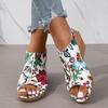 Thick-soled Slope Heel Fish Mouth Sandals Women's Summer New Color One-word Buckle Casual Beach Shoes Women's Fashion Sandals