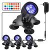 Solar Colorful Spotlights Diving Lights Waterproof Lamps Remote Control RGB Aquarium Lights Underwater Courtyard Garden Lights