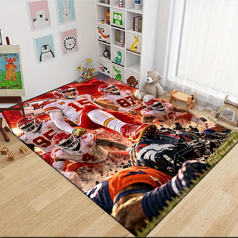 Kansas City Chiefs Victory Carpet Rug Soft Washable Anti Slip Home Living Room Sofa Mats Personalized Christmas Rug