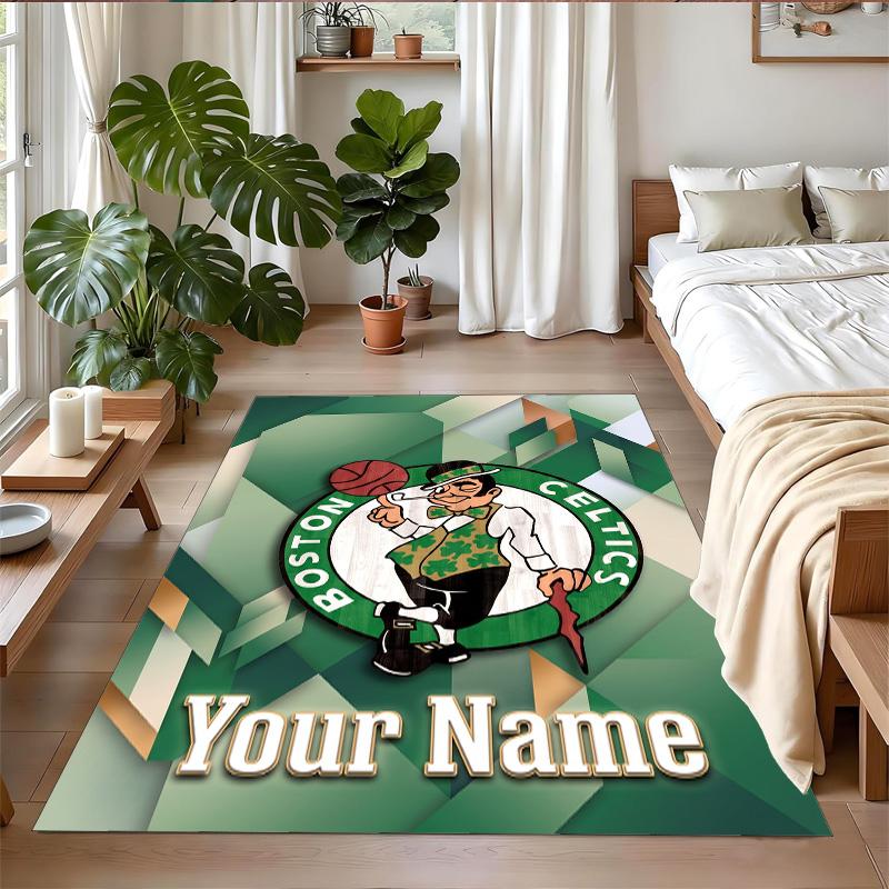 Crystal Velvet Rug Custom Name Text, Soft Non Slip Floor Mat Home DecorCeltic FC