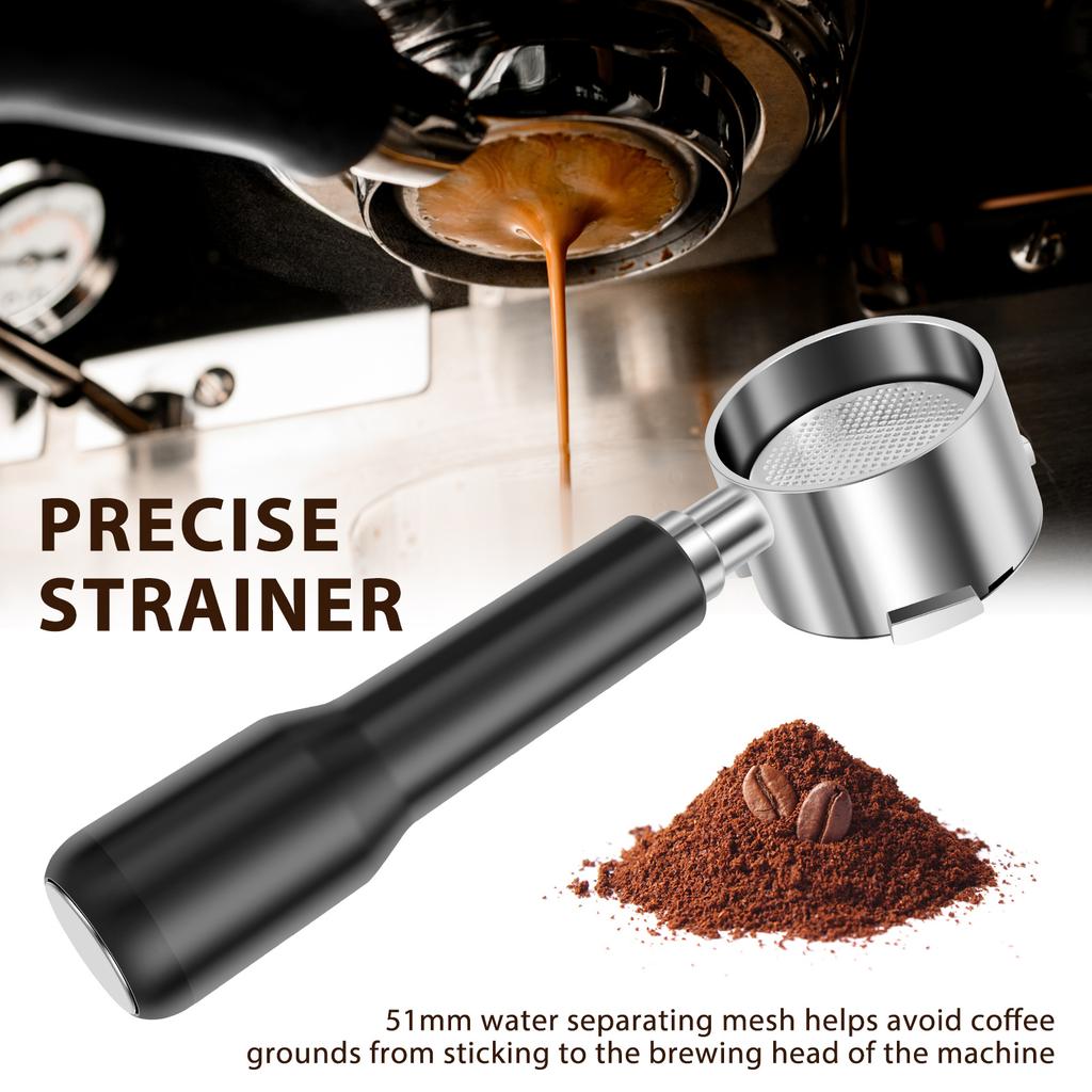 1 шт. Эспрессо бездонный портафильтр с фильтром Бездонный портафильтр из нержавеющей стали 51 мм Кофейный портафильтр для офиса дома