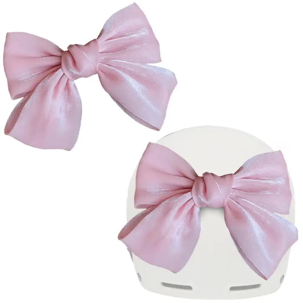 Украшение бантом для мотоциклетного шлема, стиль банта для украшения кузова автомобиля, аксессуары для электрического шлема для велосипеда, шелка, атласа, деталей