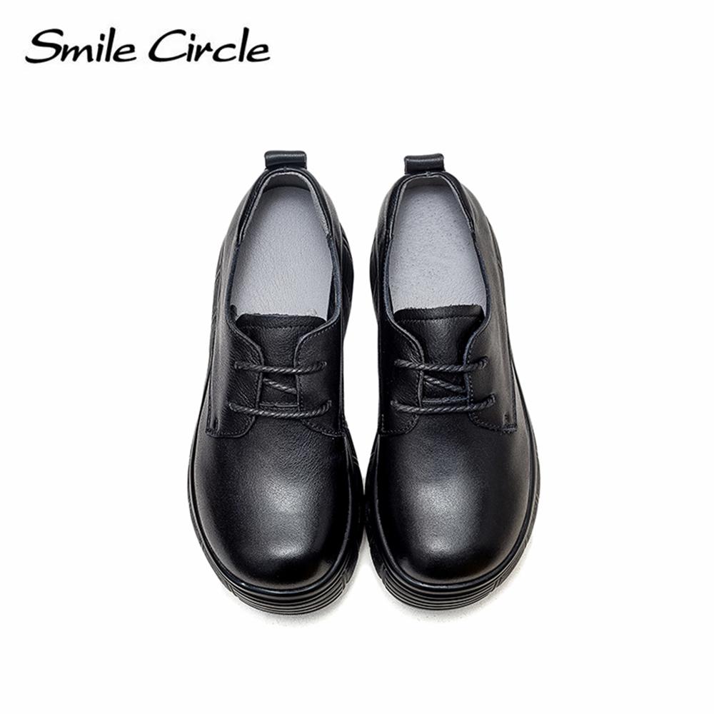 Лоферы из натуральной кожи с низким берцем, туфли на плоской подошве со шнуровкой и толстой подошвой, модный дизайн, повседневная женская обувь