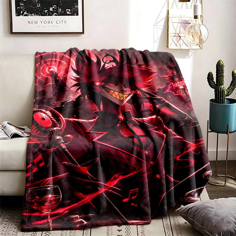 Hazbin Hotel Theme Blanket Suitable For The Sofa Camping And Travel Made Of Soft Flannel Material An Ideal Gift For Occasions Such As Birthday