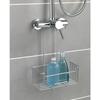 WENKO Etagère de douche Milo, Panier Douche à Suspendre, suspension sans perçage, Acier Inox, P14xL25xH36, Brillant