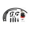 Universal Adjustable Fuel Pressure Regulator Kit Oil 0-100psi Gauge Universal Black/Red-6AN Fit Oil Cooler Kit