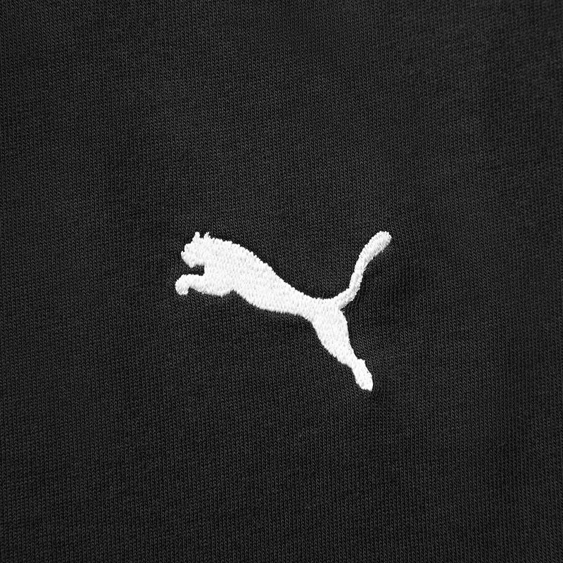 Puma Базовая футболка гардероба с логотипом, с круглым вырезом, спортивная, в стиле кэжуал, с коротким рукавом, унисекс, черная 632920-01