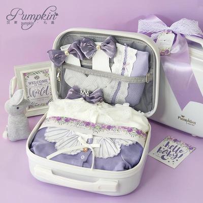Подарочная коробка для малышей Little Princess: Комплект из чистого хлопка фиолетового цвета для новорожденных девочек