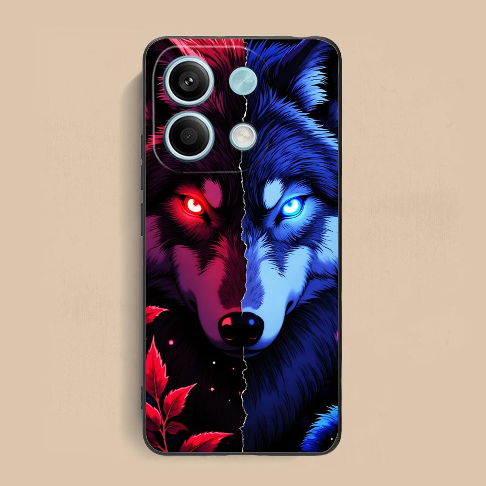 Fashion Wolf Mobile Phone Case for Xiaomi Redmi Note 14 13 12 11 S Pro Plus 4G 5G Colorful Printing Cover Luxury Pretty