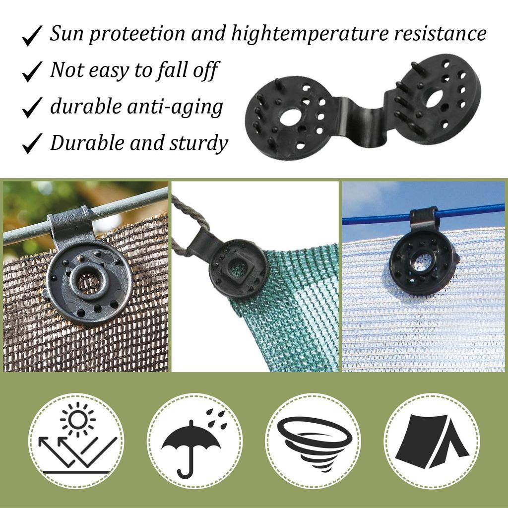 Прочная блокирующая ручка для теневой ткани, пластиковые зажимы для теневой ткани, зажим для фиксации теневой ткани для теплицы, зажимы для брезента, зажимы для ткани забора для садовой сетки