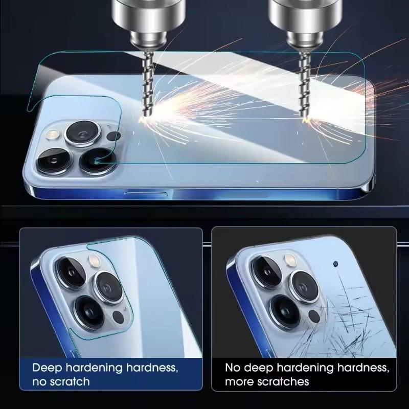 3 шт. Закаленное стекло для заднего экрана для iPhone 16 15 14 13 12 11 Pro Max Plus Mini 7/8 X XR XSmax Телефоны Защитные пленки для заднего экрана