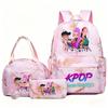 Kpop The Huntress Girl Group Print Student Backpack Set 3-Piece Large Capacity Fashion School Bag Shoulder Bag Pencil Case