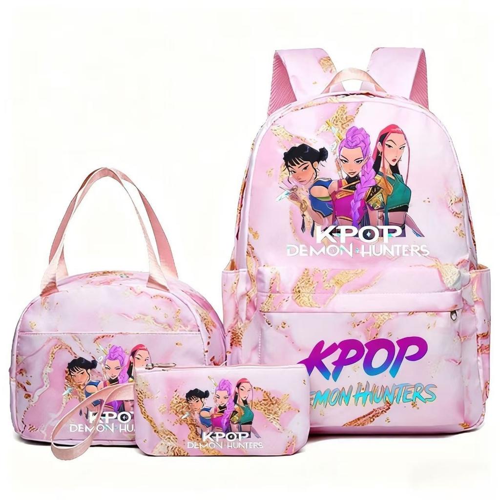 Kpop The Huntress Girl Group Print Student Backpack Set 3-Piece Large Capacity Fashion School Bag Shoulder Bag Pencil Case