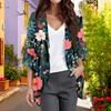 Ladies Fashion Loose Casual Print Beach Holiday   Sleeve Chiffon Cardigan