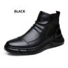 New Men's Fashionable Leather Boots  Comfortable Motorcycle Boots Men's Outdoor High Top Platform Boots Botas Hombre Piel