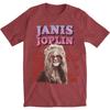 Мужская футболка Janis Joplin с розовыми очками, приталенная, мужские и женские футболки, топ, меланж бордовый
