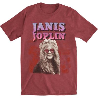 Мужская футболка Janis Joplin с розовыми очками, приталенная, мужские и женские футболки, топ, меланж бордовый