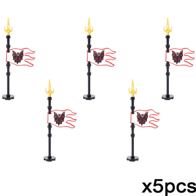 Набор строительных блоков MOC «Средневековый флаг и замок», фигурки, аксессуары, лев, орел, замок Древнего Рима, рыцарский плащ, игрушка-подарок.