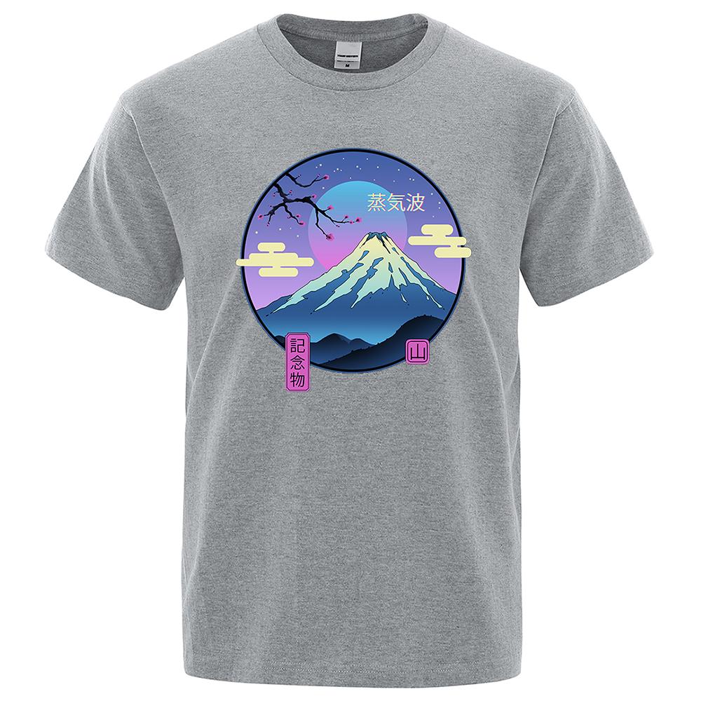 Мужские футболки Moonlight Memorial On Mount Fuji, фирменные, с круглым вырезом и коротким рукавом, дышащие, свободного покроя, большого размера